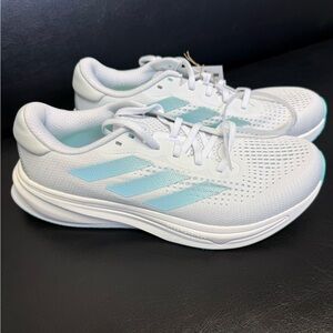 Adidas Women's White and Blue Running Shoes